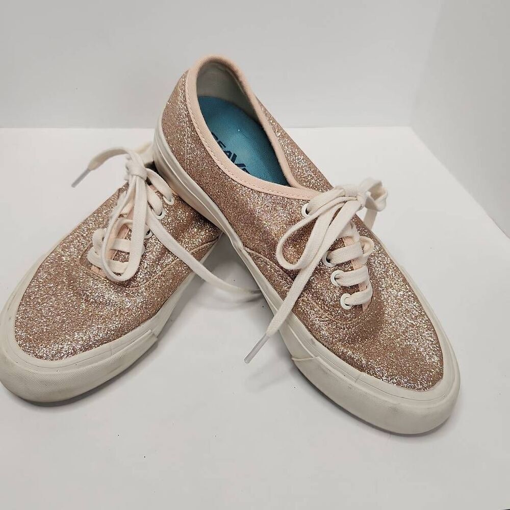 SeaVees J.Crew Womens Rose Gold Sparkle Glitter Legend Sneaker Shoes Size 6